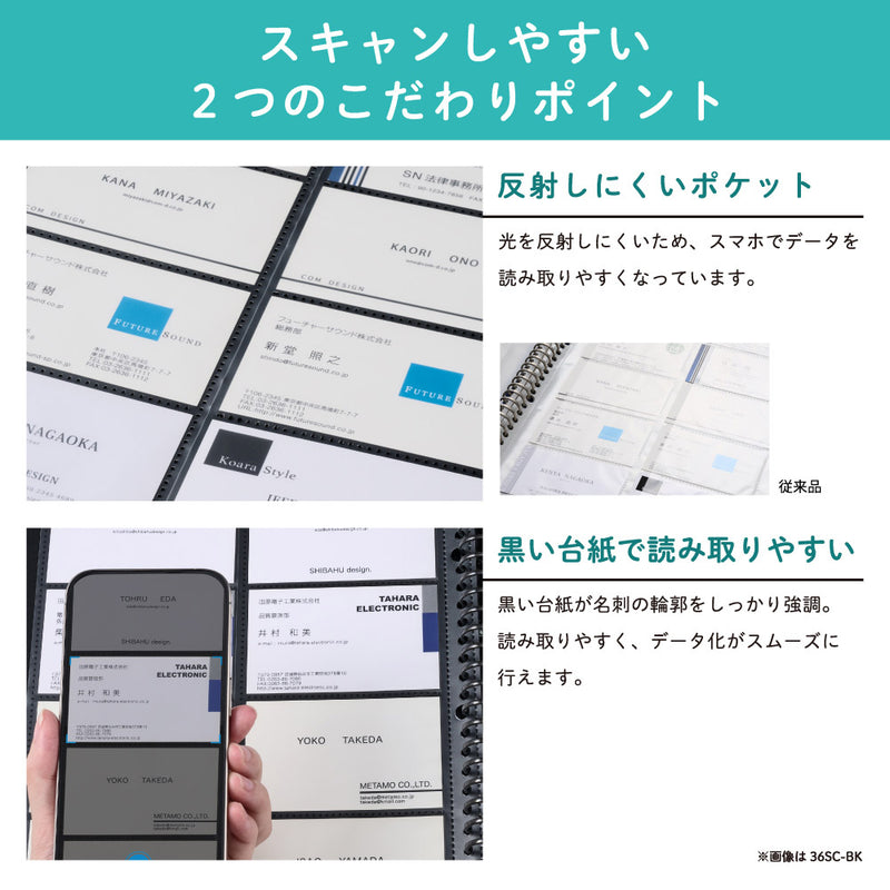 スキャンしやすい名刺ホルダー コンパクトタイプ（120枚）42SC
