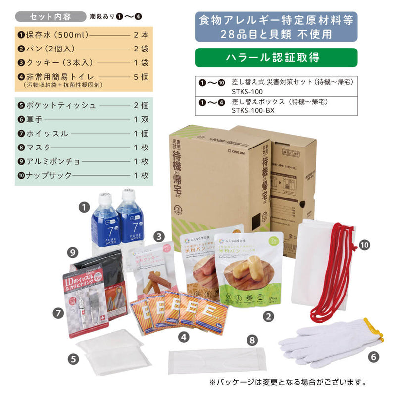 差し替え式災害対策セット（待機～帰宅）