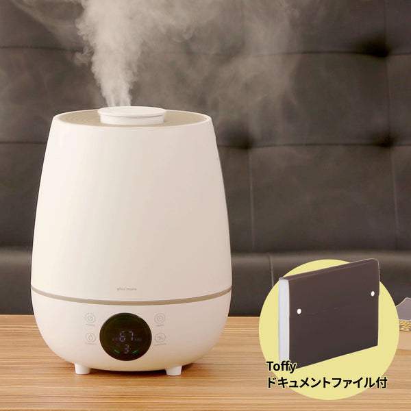 ライフオンプロダクツ plus more 上部給水超音波式加湿器 湿度コントロール付セット【MO-HF016】