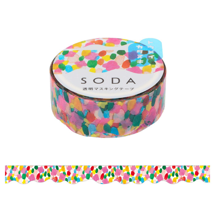 透明マスキングテープ SODA 15mm（型抜きタイプ）CMTD15-001 シロップ
