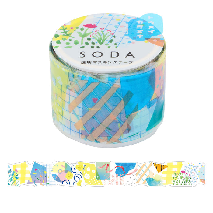 SODA コラージュ (30mm) CMTD30-002 (型抜き) 透明 マスキングテープ