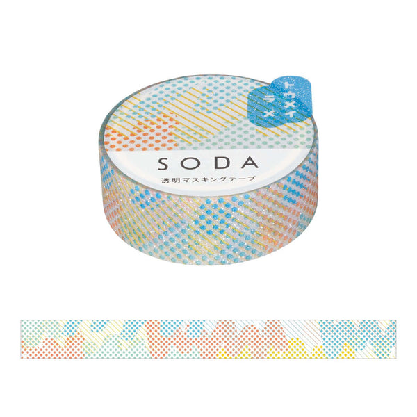 透明マスキングテープ SODA 15mm（ラメタイプ） CMTG15-002 スプレー