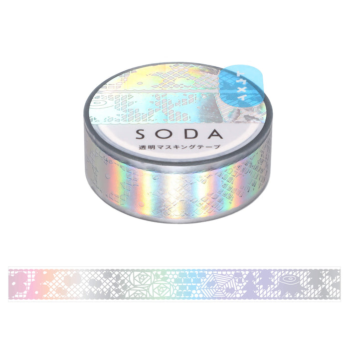 透明マスキングテープ SODA 15mm（オーロラ箔タイプ）CMTH15-003 レース