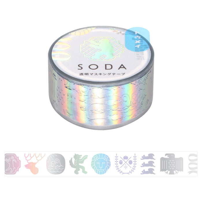 透明マスキングテープ SODA 20mm（オーロラ箔タイプ）CMTH20-003 エンブレム