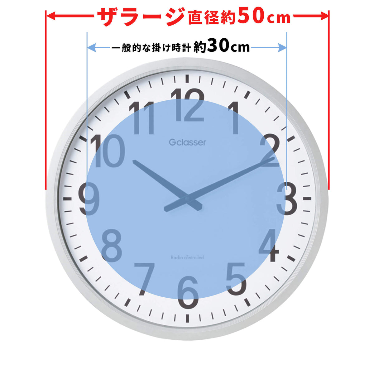 キングジム公式ストア 大型電波掛時計（直径約50cm） ザラージ