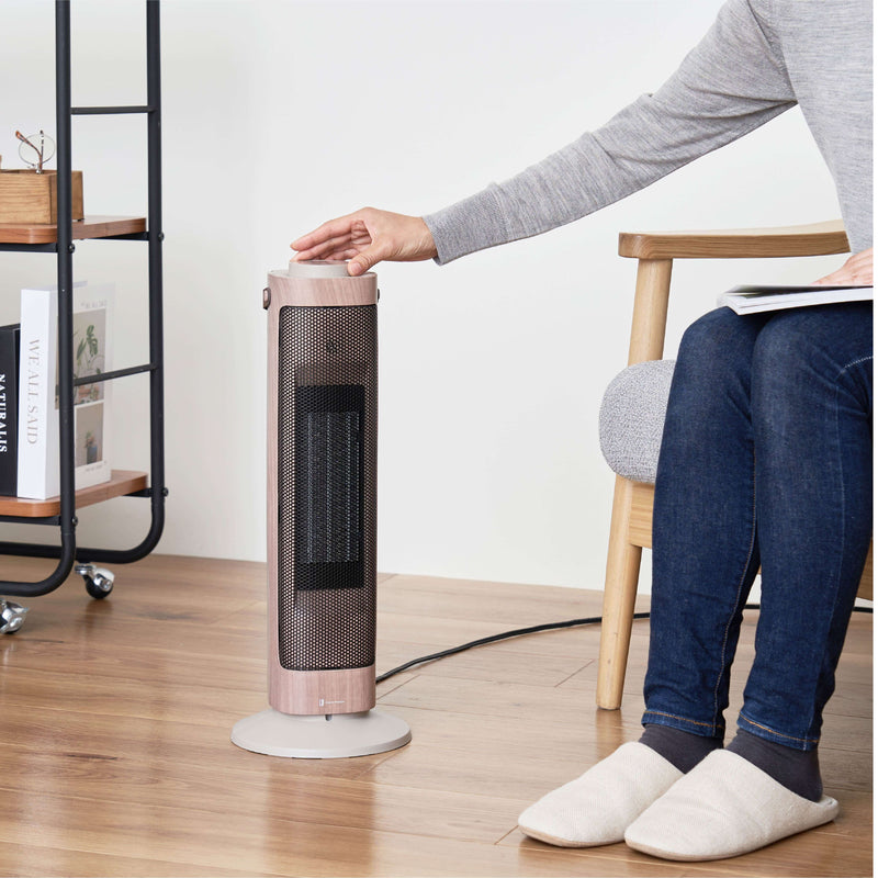 ライフオンプロダクツ タワー型セラミックファンヒーター -Premium WOOD-セット【LCAWA006】