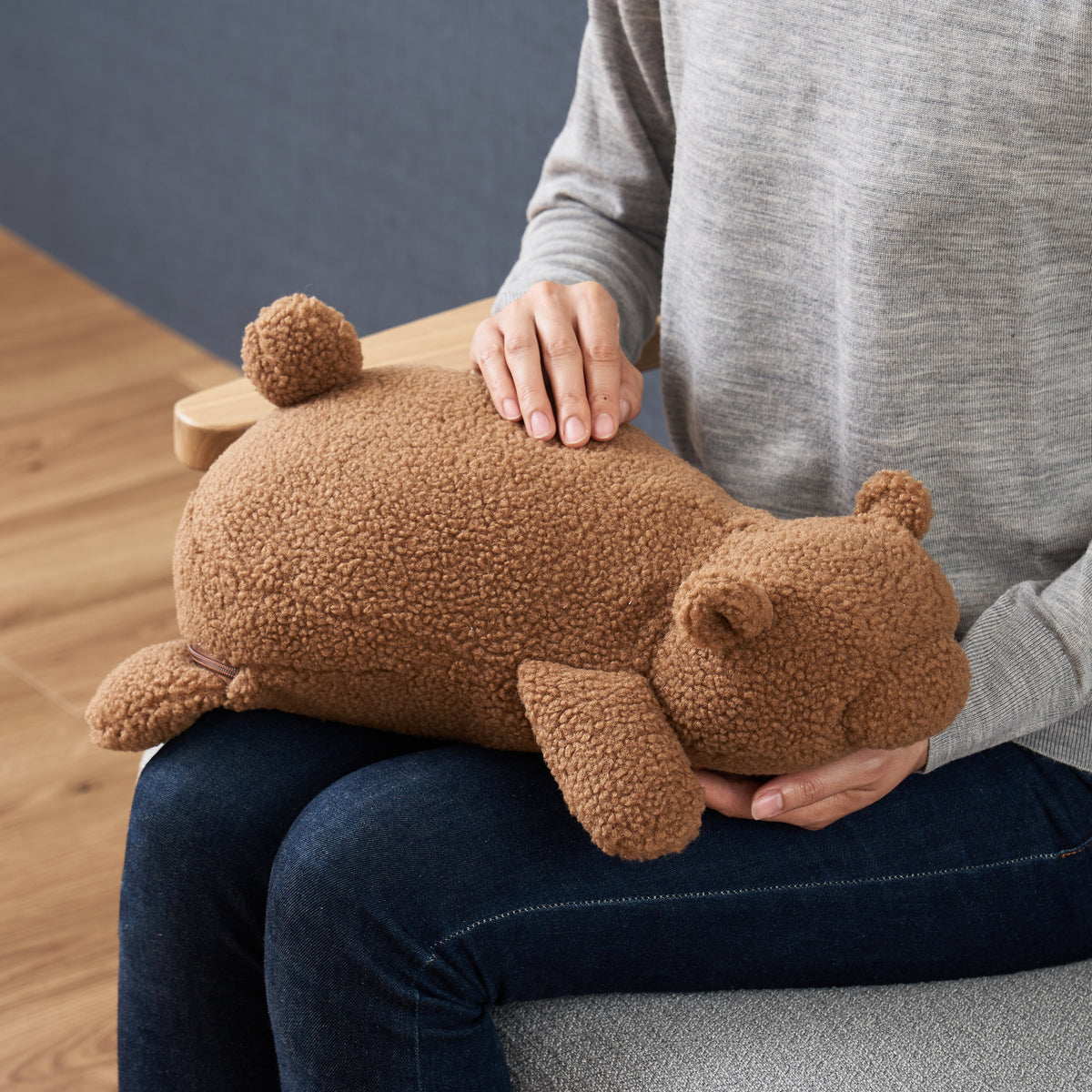 ム*ー様 Milenos 茶色のクマ型湯たんぽ ライフオンプロダクツ 抱きしめたくなる 蓄熱式アニマル湯たんぽ