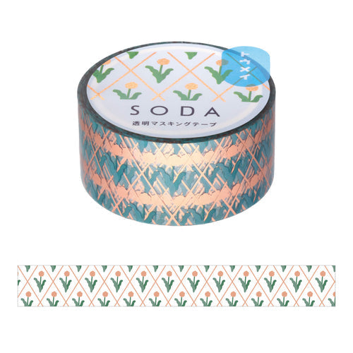 透明マスキングテープ SODA 20mm（ピンクゴールド箔タイプ） CMTH20-005 タンポポ