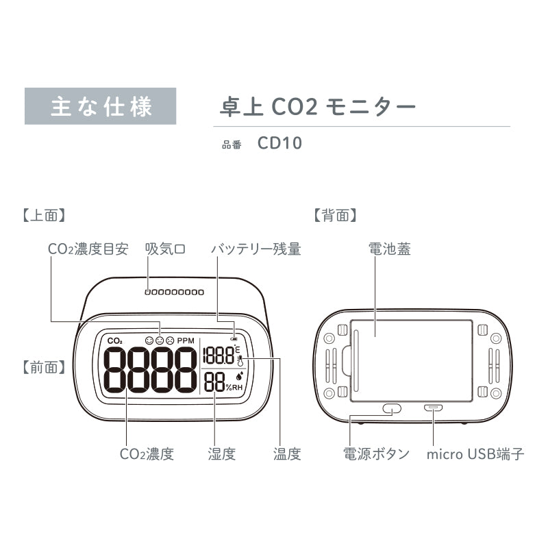 卓上CO2モニター CD10